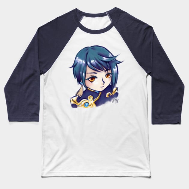 Xingqiu - Genshin Impact - Cute Kawaii Anime Fan Art Baseball T-Shirt by BonBonBunny